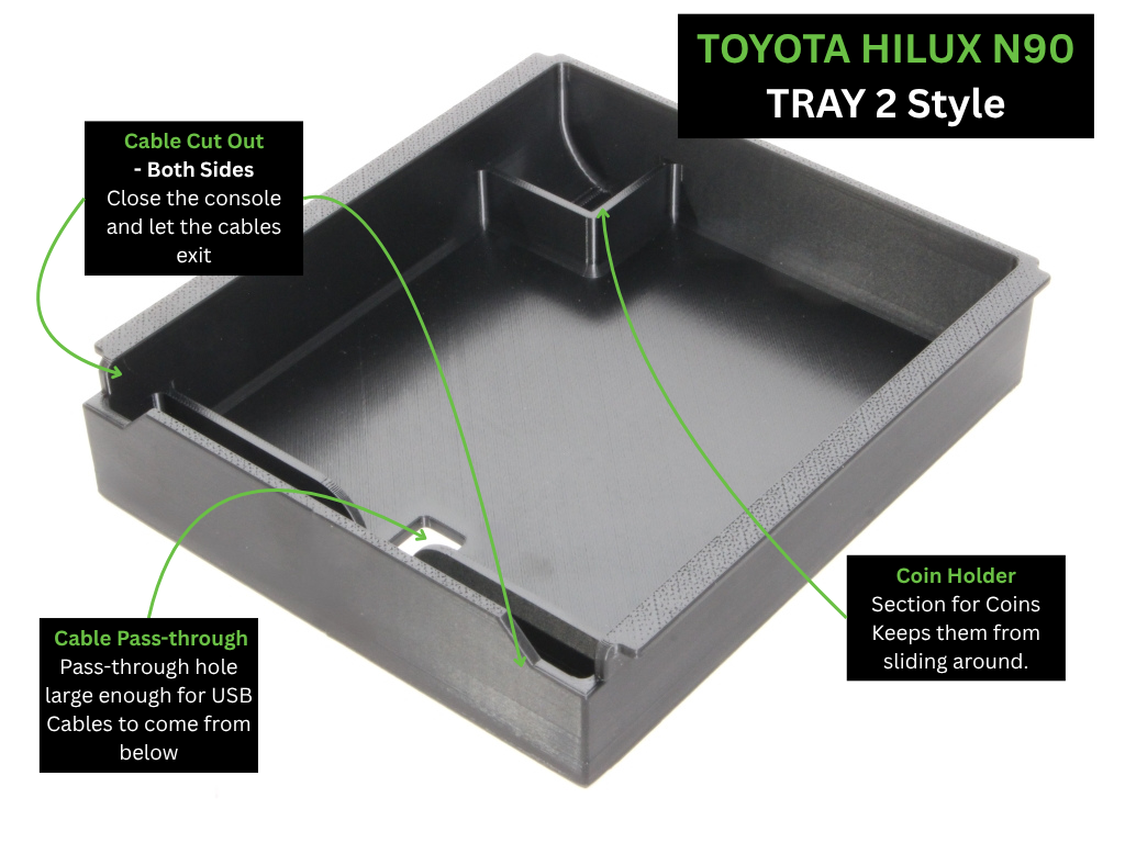 Toyota Hilux N90 Console Organiser – MY26+ Storage Solution (MY26 - Late 2025+/2026+ SR5, Rogue and Rugged X N90)