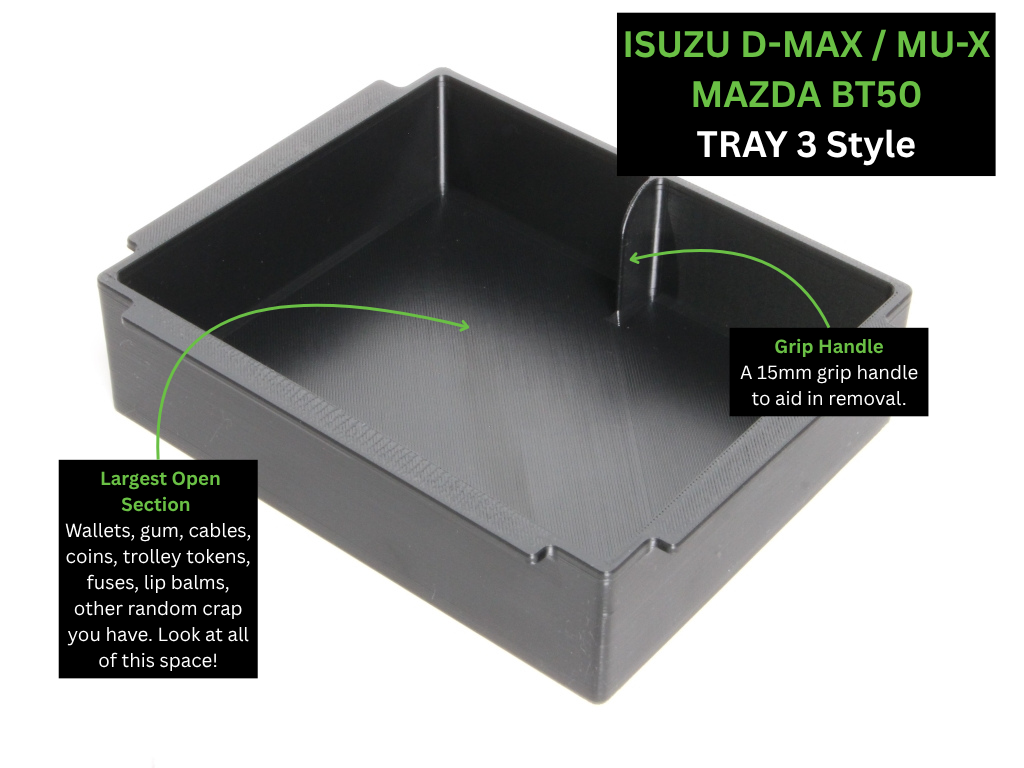 Isuzu D-Max and MU-X Console Organiser – MY21-Current Storage Solution (MY21+ Facelifted MY24 - Current