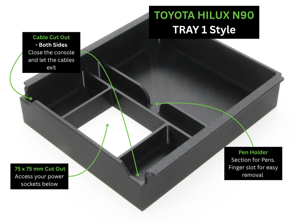 Toyota Hilux N90 Console Organiser – MY26+ Storage Solution (MY26 - Late 2025+/2026+ SR5, Rogue and Rugged X N90)