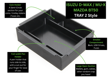 Isuzu D-Max and MU-X Console Organiser – MY21-Current Storage Solution (MY21+ Facelifted MY24 - Current
