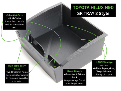 Toyota Hilux N90 SR, Workmate and SR5 (Manual) Console Organiser – MY26+ Storage Solution (MY26 - Late 2025+/2026+)