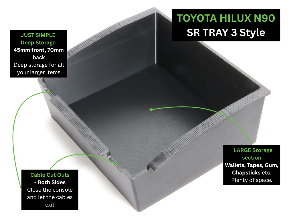 Toyota Hilux N90 SR, Workmate and SR5 (Manual) Console Organiser – MY26+ Storage Solution (MY26 - Late 2025+/2026+)